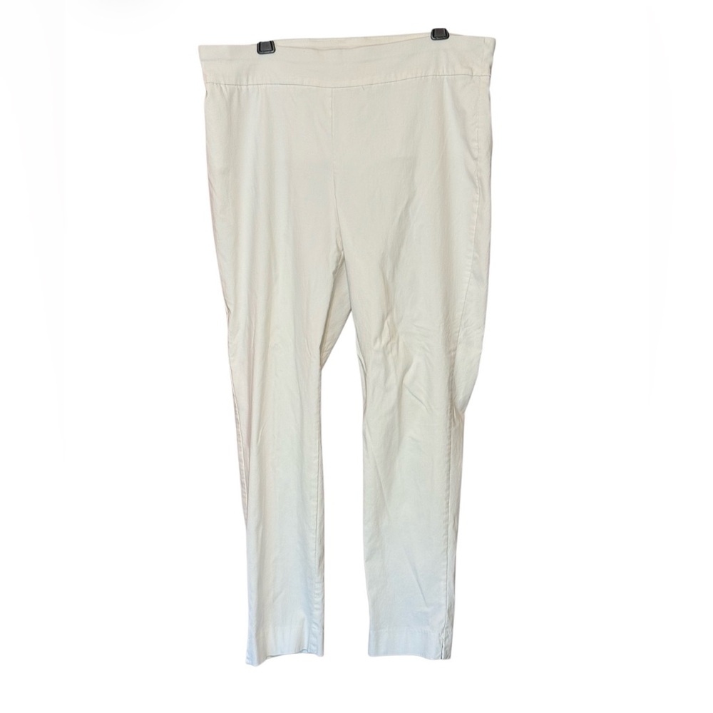 Chico’s So Slimming White Pants Size 3 Tall Pull On Stretch Straight Leg